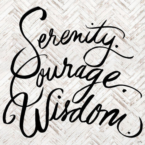 Serenity Courage Wisdom White Modern Wood Framed Art Print by Medley, Elizabeth