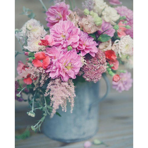 Spring Floral Arrangements White Modern Wood Framed Art Print by Jane, Sarah