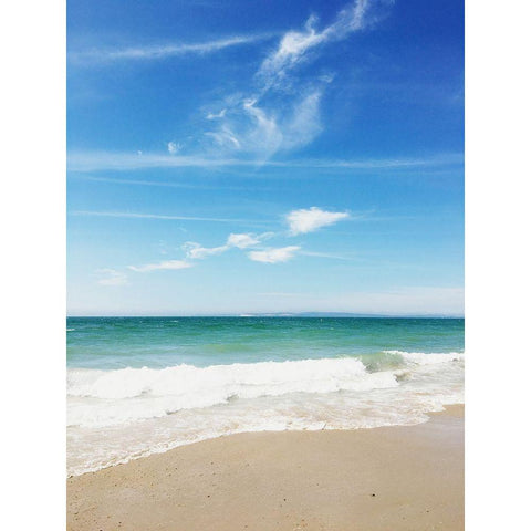 Beach Day Black Modern Wood Framed Art Print by Jane, Sarah