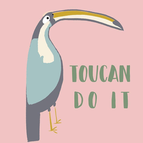 Toucan Can Do It Black Modern Wood Framed Art Print with Double Matting by Bryant, Susan