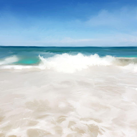 Shore Break I Black Modern Wood Framed Art Print with Double Matting by Meneely, Dan