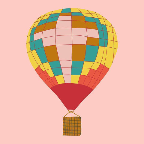 Hot Air Balloon I White Modern Wood Framed Art Print by Bucheli, Jen