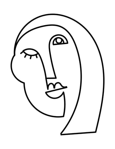 Linear Character II White Modern Wood Framed Art Print with Double Matting by Mosher, Deidre