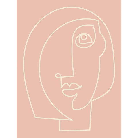 Figure Line Woman on Blush White Modern Wood Framed Art Print by Mosher, Deidre