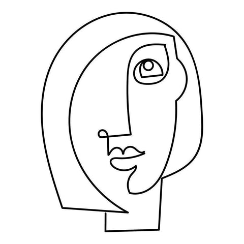 Loopy Line Lady I White Modern Wood Framed Art Print by Mosher, Deidre