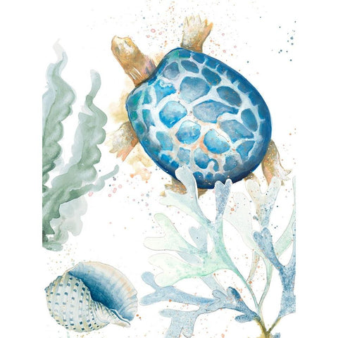 Tortuga Azul Ascend Black Modern Wood Framed Art Print with Double Matting by Pinto, Patricia