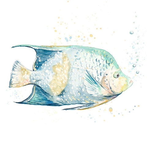 Pescado Azul Square Gold Ornate Wood Framed Art Print with Double Matting by Pinto, Patricia