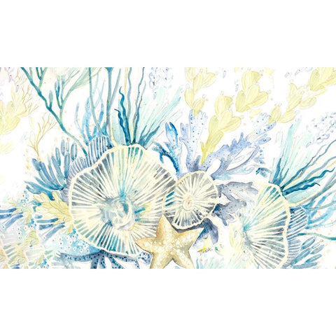 Life Under the Sea Black Modern Wood Framed Art Print with Double Matting by Pinto, Patricia
