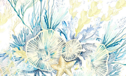 Life Under the Sea White Modern Wood Framed Art Print with Double Matting by Pinto, Patricia
