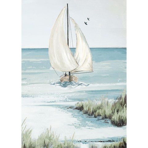 Smooth Sailing Black Modern Wood Framed Art Print by Pinto, Patricia