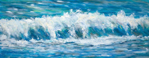 Big Ocean Waves Black Ornate Wood Framed Art Print with Double Matting by DeRice, Julie