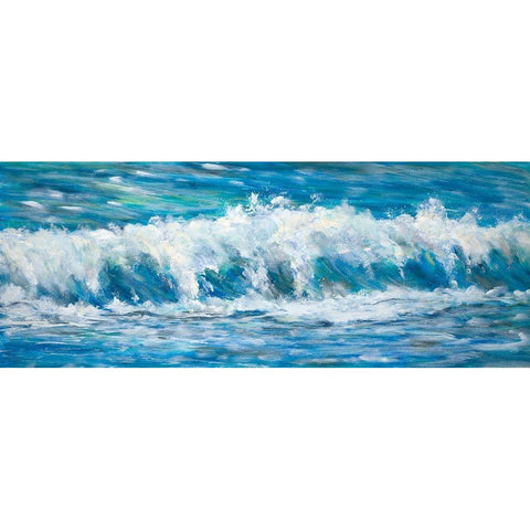 Big Ocean Waves Black Modern Wood Framed Art Print by DeRice, Julie