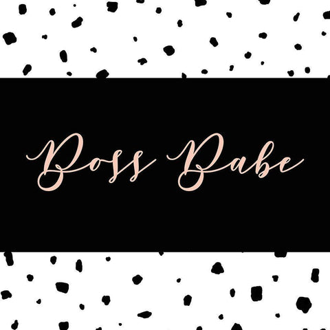 Boss Babe Black Modern Wood Framed Art Print by Quach, Anna
