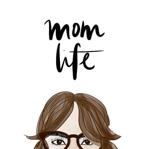 Mom Life (Girl VI) White Modern Wood Framed Art Print by Quach, Anna
