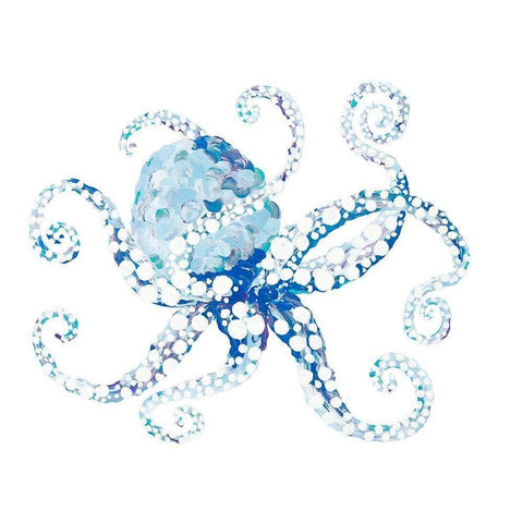 Azul Dotted Octopus I Black Modern Wood Framed Art Print by Ritter, Gina