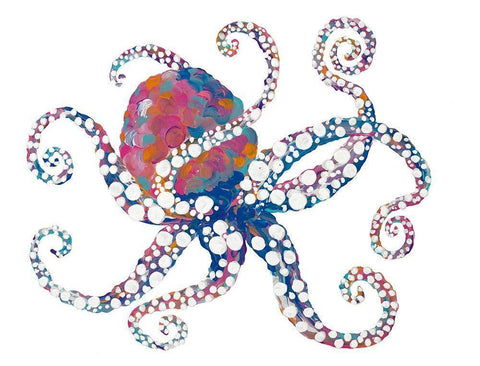 Dotted Octopus I Black Ornate Wood Framed Art Print with Double Matting by Ritter, Gina
