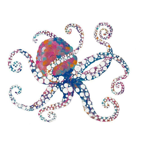 Dotted Octopus I Black Modern Wood Framed Art Print by Ritter, Gina