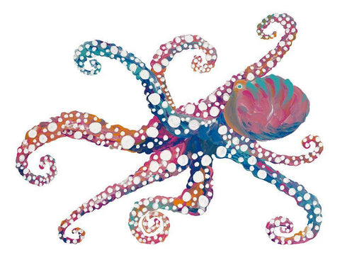 Dotted Octopus II Black Ornate Wood Framed Art Print with Double Matting by Ritter, Gina