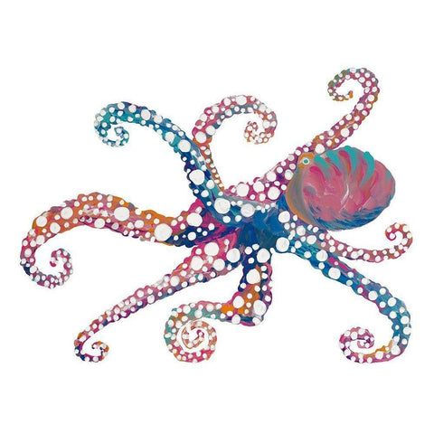 Dotted Octopus II Black Modern Wood Framed Art Print with Double Matting by Ritter, Gina
