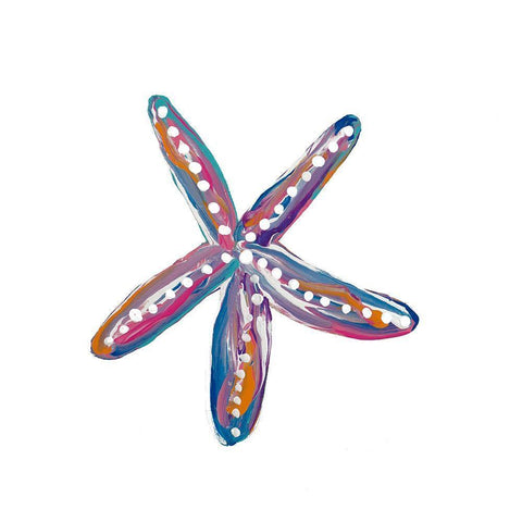 Dotted Starfish II White Modern Wood Framed Art Print with Double Matting by Ritter, Gina