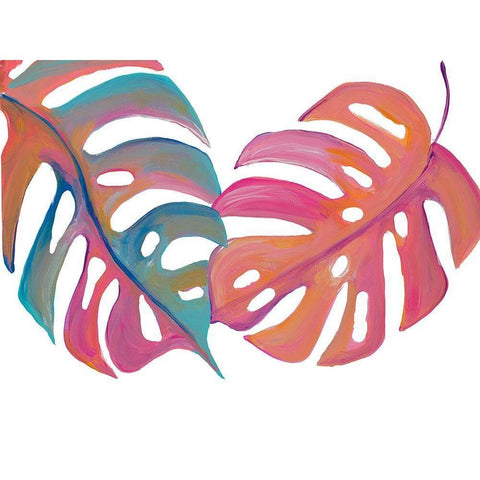 Colorful Palm Leaves III White Modern Wood Framed Art Print by Ritter, Gina