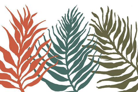 Palm Trio White Modern Wood Framed Art Print with Double Matting by Ritter, Gina