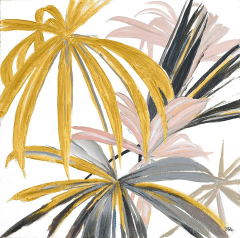 Palmichas Design Black Ornate Wood Framed Art Print with Double Matting by Pinto, Patricia