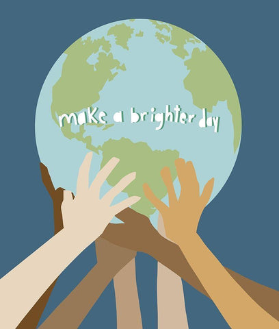 Make a Brighter Day White Modern Wood Framed Art Print with Double Matting by Bucheli, Jen