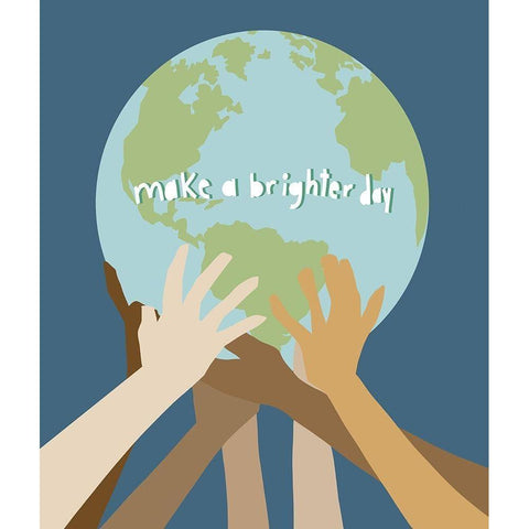 Make a Brighter Day White Modern Wood Framed Art Print by Bucheli, Jen