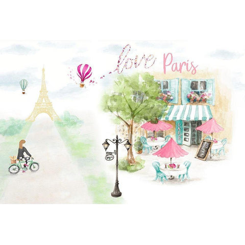 Love Parisian Life White Modern Wood Framed Art Print by Loreth, Lanie