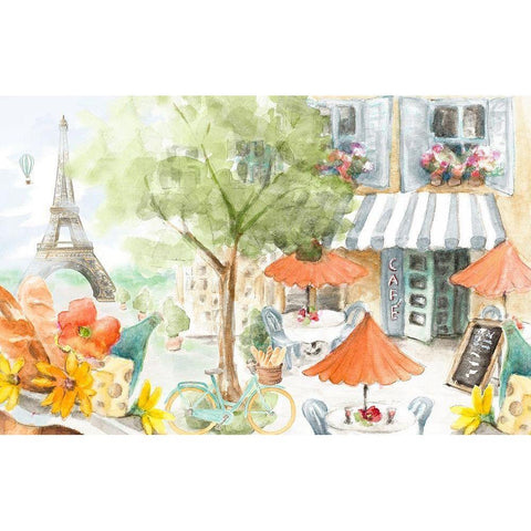 Parisian Life White Modern Wood Framed Art Print by Loreth, Lanie