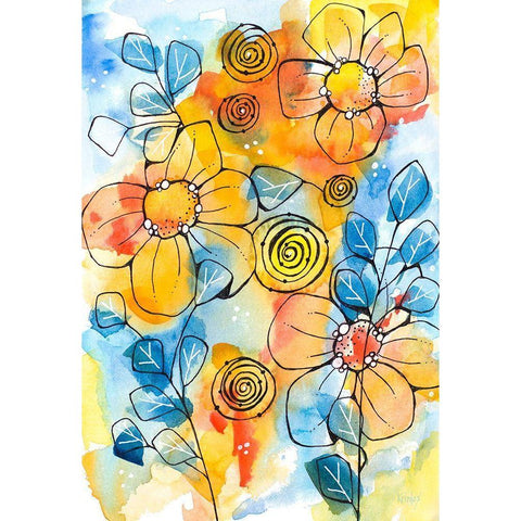 Warm and Cool Summer White Modern Wood Framed Art Print by Krinlox