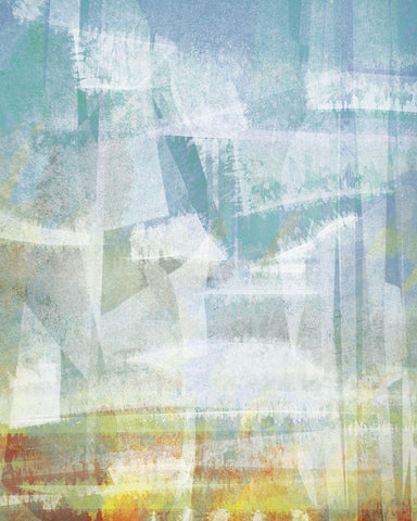 Scattered Sky Abstract White Modern Wood Framed Art Print with Double Matting by Meneely, Dan