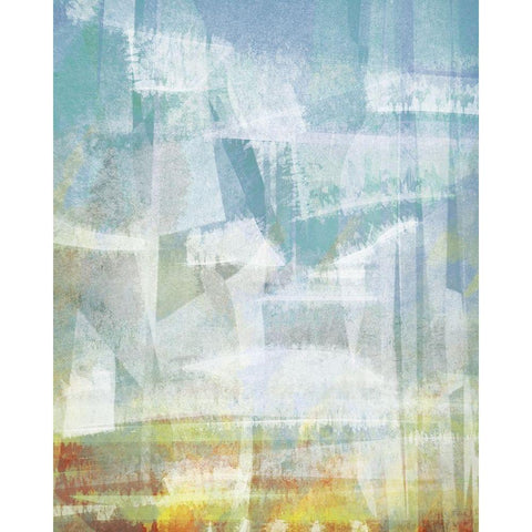Scattered Sky Abstract Black Modern Wood Framed Art Print by Meneely, Dan
