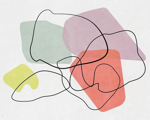 Watercolor Abstract Sketch Black Ornate Wood Framed Art Print with Double Matting by Meneely, Dan