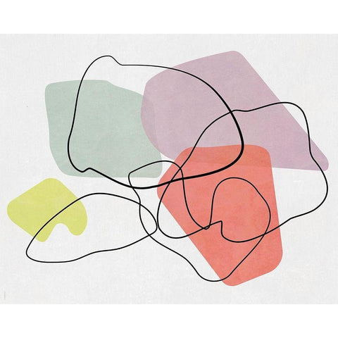 Watercolor Abstract Sketch Black Modern Wood Framed Art Print by Meneely, Dan