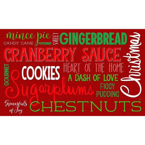 Christmas Kitchen Typography White Modern Wood Framed Art Print by Metz, Andi