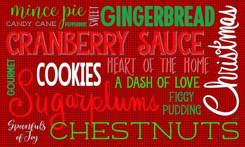 Christmas Kitchen Typography White Modern Wood Framed Art Print with Double Matting by Metz, Andi