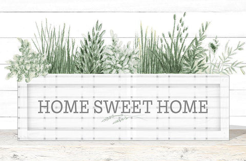 Home Sweet Home Black Ornate Wood Framed Art Print with Double Matting by Gaynor, Janice