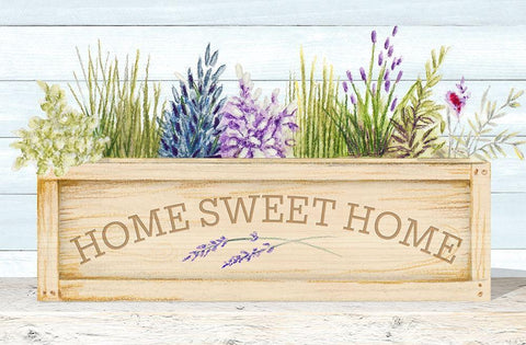 Lavender and Wood Planter Home White Modern Wood Framed Art Print with Double Matting by Gaynor, Janice