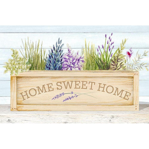 Lavender and Wood Planter Home White Modern Wood Framed Art Print by Gaynor, Janice
