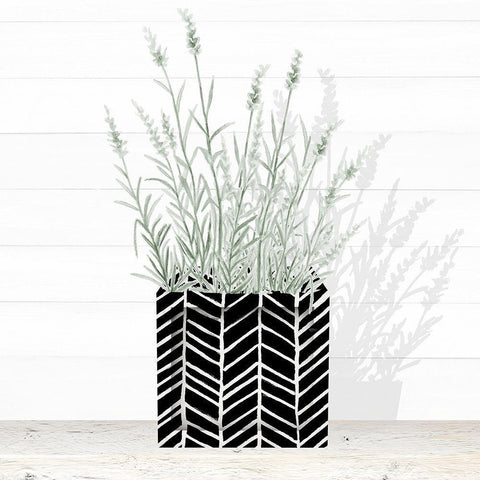 Lavender and Wood Square I Black Modern Wood Framed Art Print with Double Matting by Gaynor, Janice