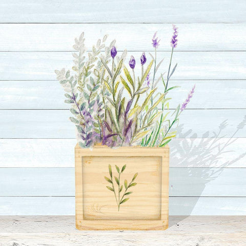 Lavender and Wood Square IV Black Ornate Wood Framed Art Print with Double Matting by Gaynor, Janice