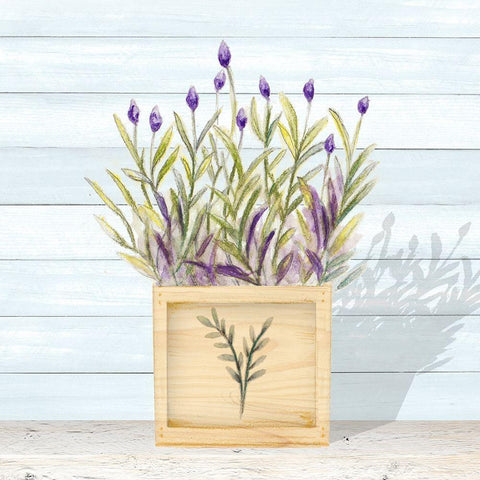 Lavender and Wood Square II Black Modern Wood Framed Art Print by Gaynor, Janice