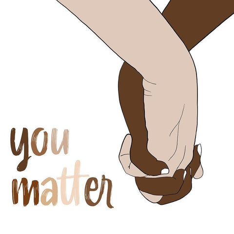 You Matter Black Modern Wood Framed Art Print with Double Matting by Navas, Emily