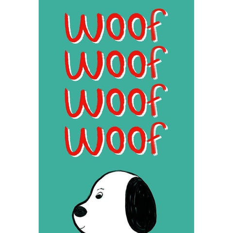 Woof Black Modern Wood Framed Art Print with Double Matting by Navas, Emily