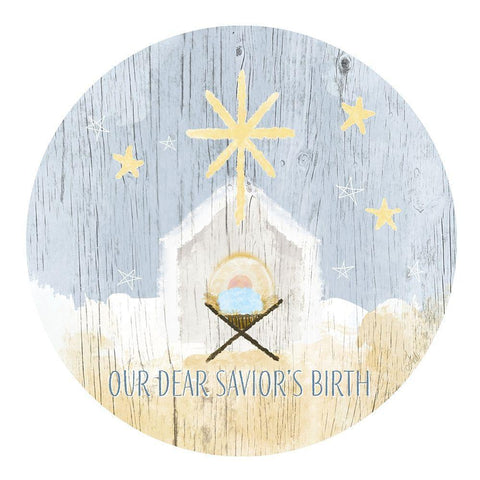 Nativity Circle I Black Modern Wood Framed Art Print with Double Matting by Metz, Andi