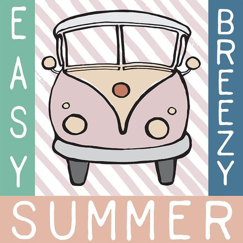 Easy Breezy Summer Black Modern Wood Framed Art Print with Double Matting by Medley, Elizabeth