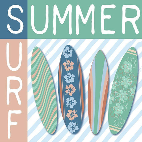 Summer Surf White Modern Wood Framed Art Print by Medley, Elizabeth