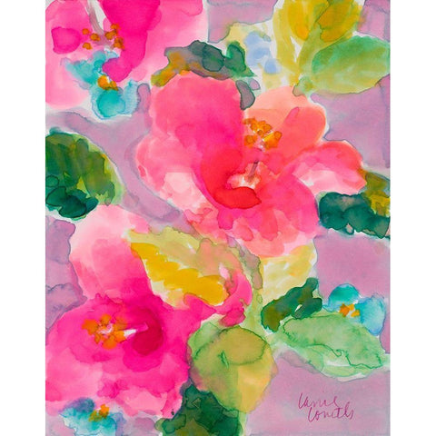 April Hibiscus White Modern Wood Framed Art Print by Loreth, Lanie